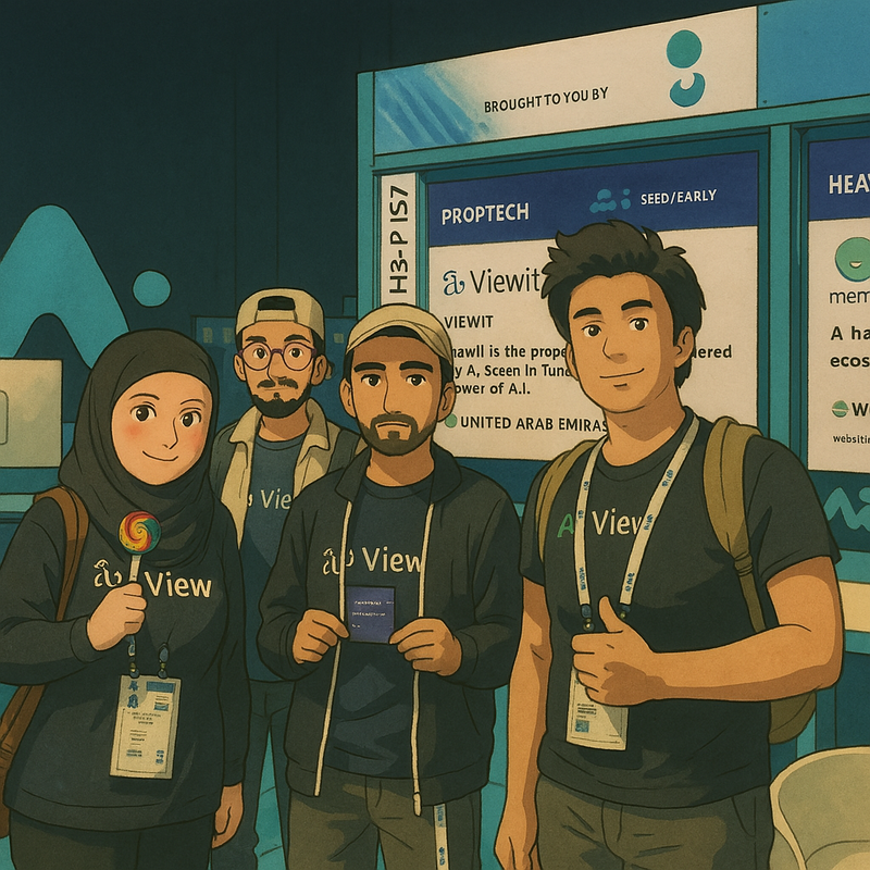 An AI image of the viewit team at AI everything 2025.
